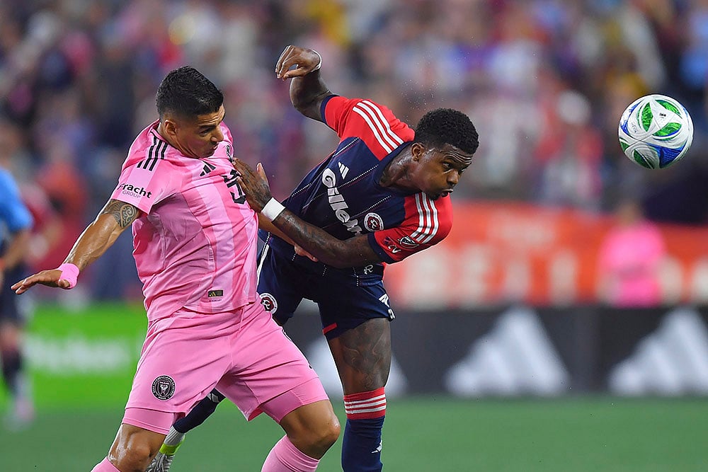 MLS soccer match Inter Miami vs New England Revolution Photos_Luis Suárez