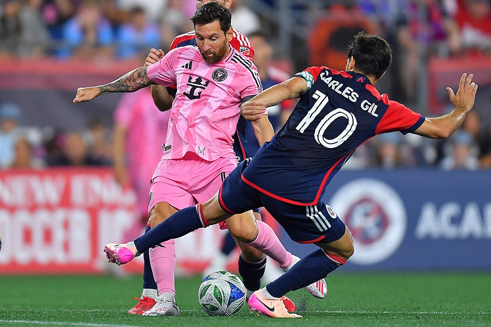 MLS soccer match Inter Miami vs New England Revolution Photos_Leo Messi 