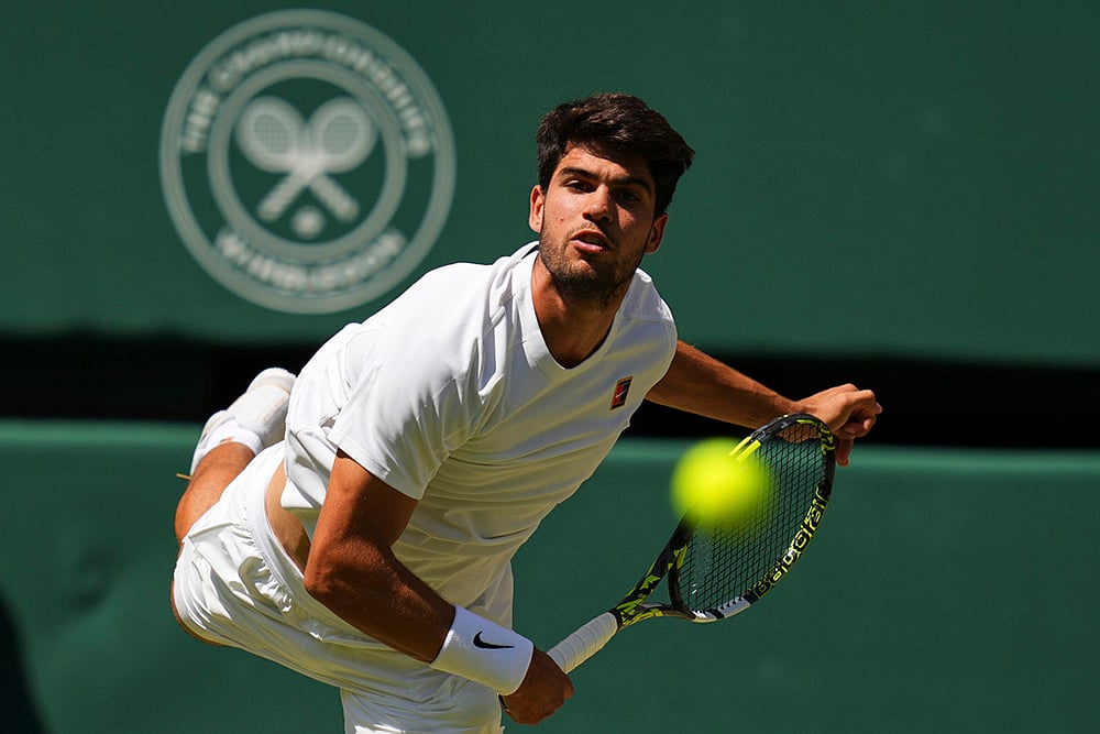 Wimbledon Tennis 2025 mens semifinal match Carlos Alcaraz Vs Taylor Fritz_ 4
