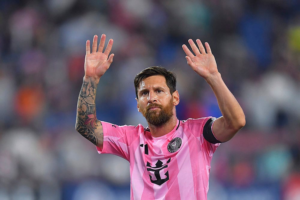 MLS soccer match Inter Miami vs New England Revolution Photos_Lionel Messi 