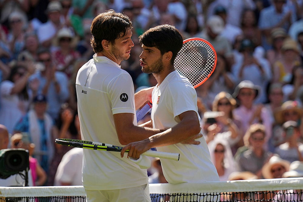 Wimbledon Tennis 2025 mens semifinal match Carlos Alcaraz Vs Taylor Fritz_10