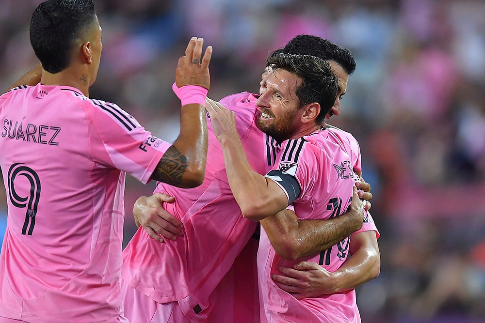 MLS soccer match Inter Miami vs New England Revolution Photos_ Lionel Messi