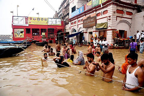 Rise in water level of Ganga river in Varanasi