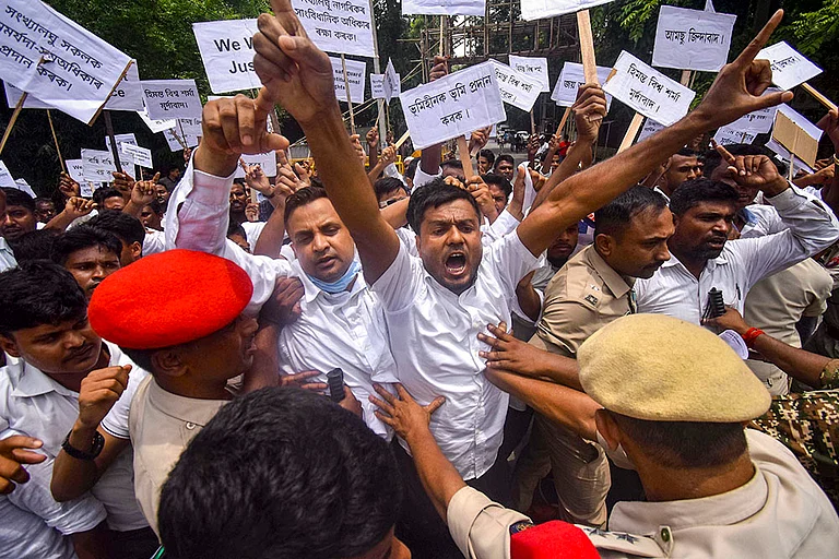 Protest against eviction drives in Assam - Photo: PTI