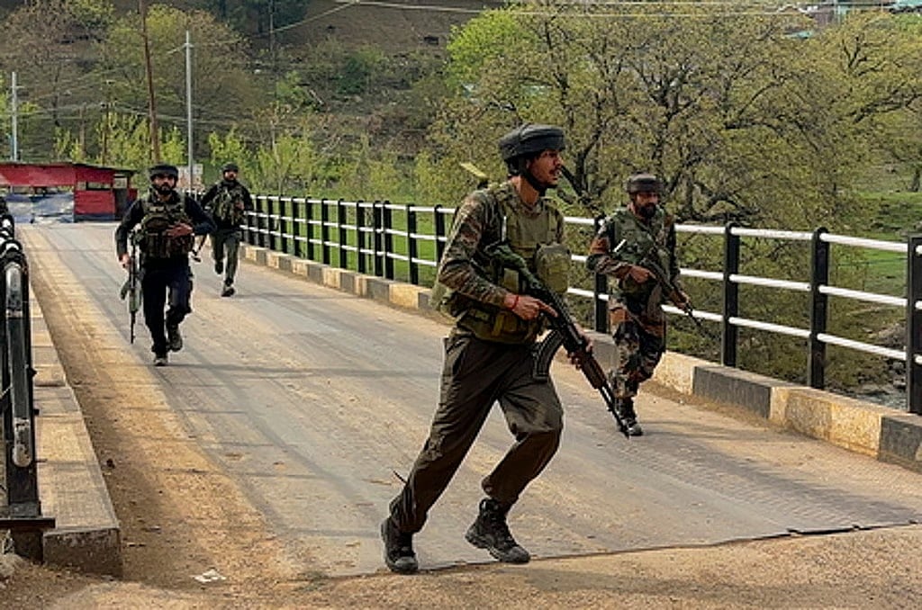 Security personnel at Pahalgam  - PTI