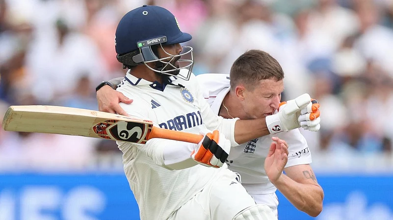 India vs England 3rd Test Day 5 Lords Ravindra Jadeja Brydon Carse