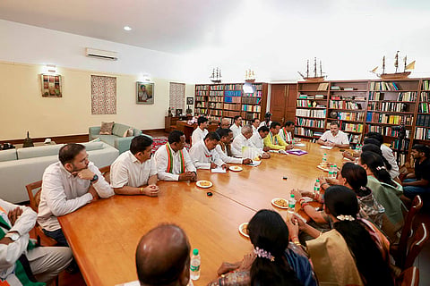 Rahul Gandhi meets tribal leaders in Delhi