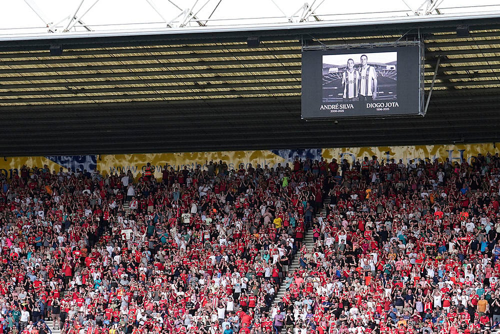 Tribute To Diogo Jota; Pre-season friendly soccer match Preston vs Liverpool