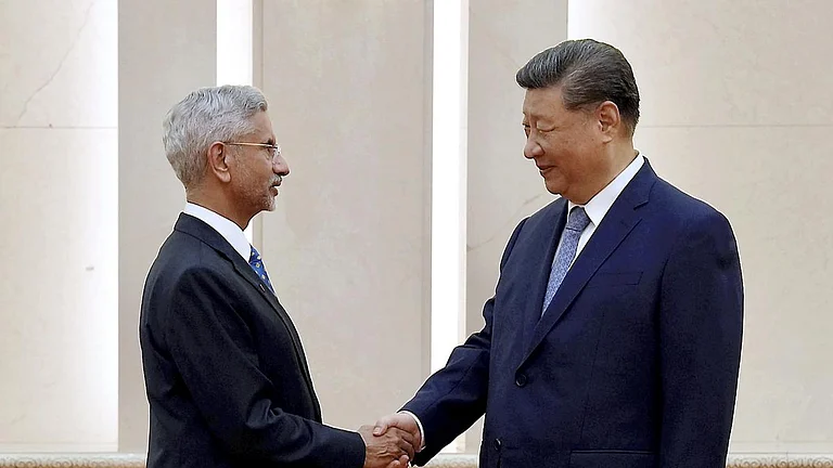 S Jaishankar meets Xi Jinping - X/@DrSJaishankar via PTI Photo