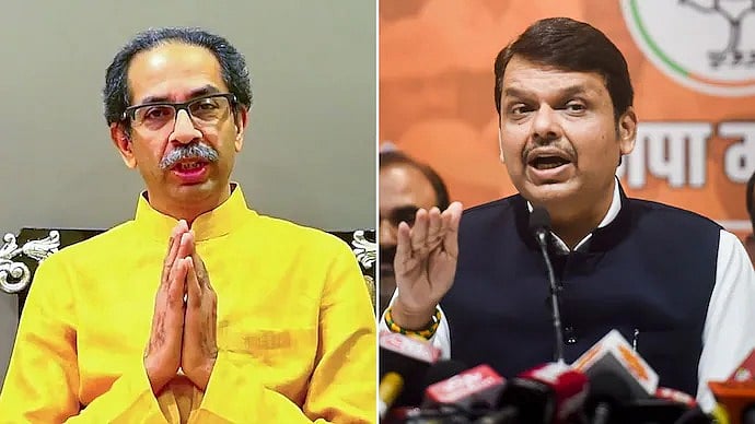 PTI : Shiv Sena (UBT) President Uddhav Thackeray (L) and Maharashtra CM Devendra Fadnavis (R)