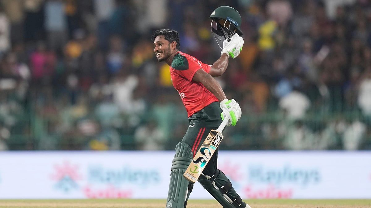 Bangladesh Vs Sri Lanka Live Streaming, Asia Cup 2025: Bangladesh's Tanzid Hasan celebrates his team's win over Sri Lanka in the third Twenty20 cricket match between Sri Lanka and Bangladesh in Colombo, Sri Lanka, Wednesday, July 16, 2025. -  (AP Photo/Eranga Jayawardena)