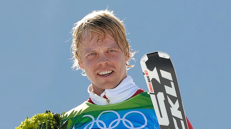 Audun Groenvold of Norway celebrates after taking third place. AP