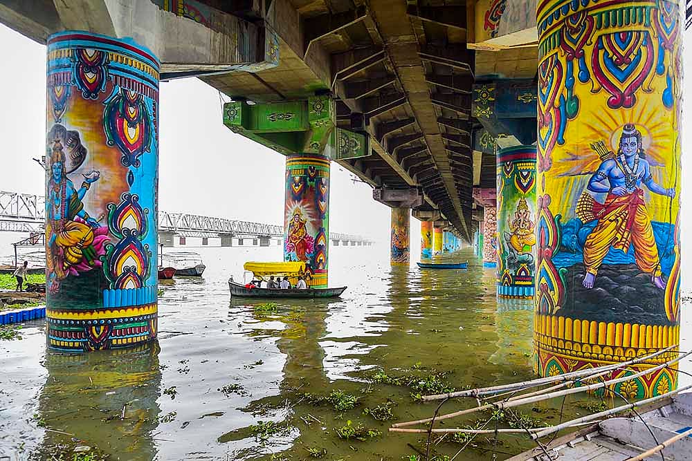 Ganga water level rises  at Sangam in Prayagraj