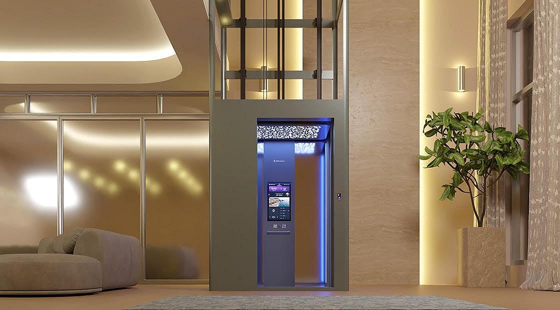 Luxury Home Lift In Modern Lobby