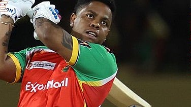 X/gslt20 : Shimron Hetmyer Slams Fabian Allen For Five Sixes In An Over