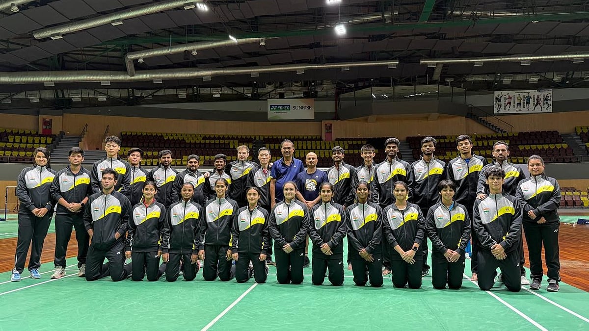 X | BAI Media  : Indian contingent at the Badminton Asia Junior Mixed Team Championships.