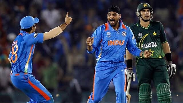 Photo: File : Former India cricketer Harbhajan Singh during a cricket match against Pakistan.