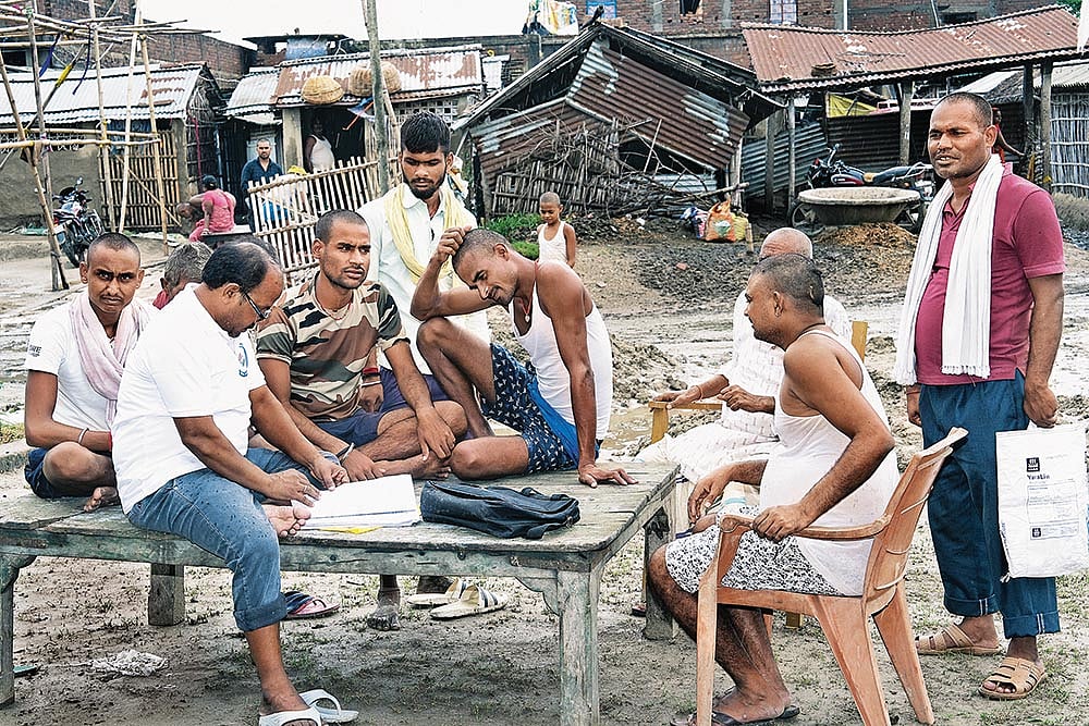 Photo: Tribhuvan Tiwari : Bureaucratic Process: Re-verification of voters is presently underway in Bihar