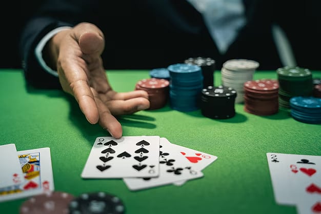 Casino coins and cards