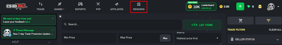 CSGORoll website
