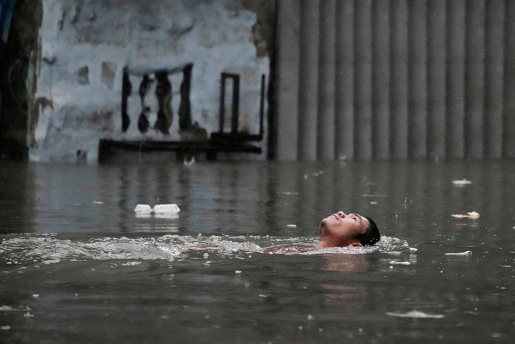 Philippines Asia Storm; Floods after Tropical storm Wipha in Quezon city_Tropical Storm 