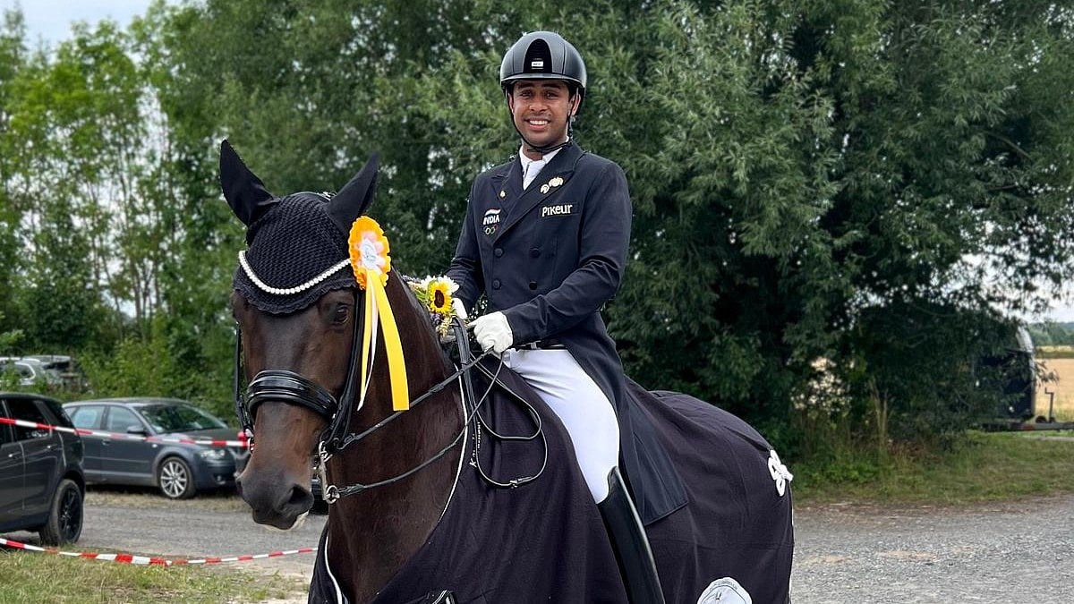 File Photo : India's Anush Agarwalla won the dressage event at the Jubilaumsturnier Hofgeismar Open, marking his first victory with mare Floriana.