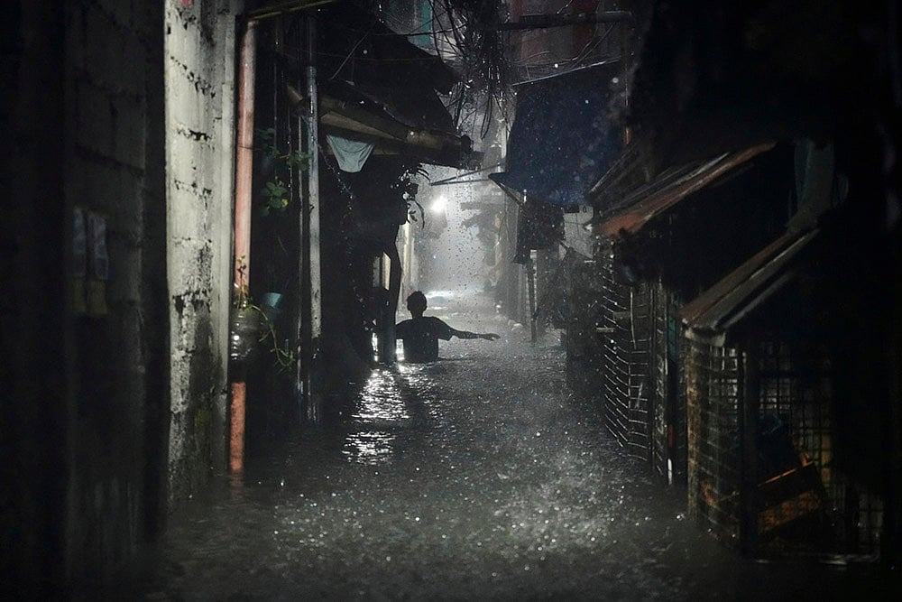 Philippines Asia Storm; Floods after Tropical storm Wipha in Quezon city_Monsson rains