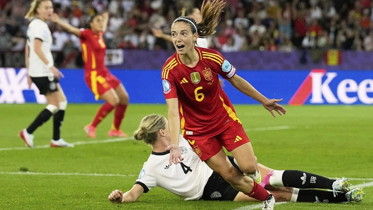 AP : Spain moved closer to adding the European Championship trophy to its collection after winning the World Cup and Nations League.