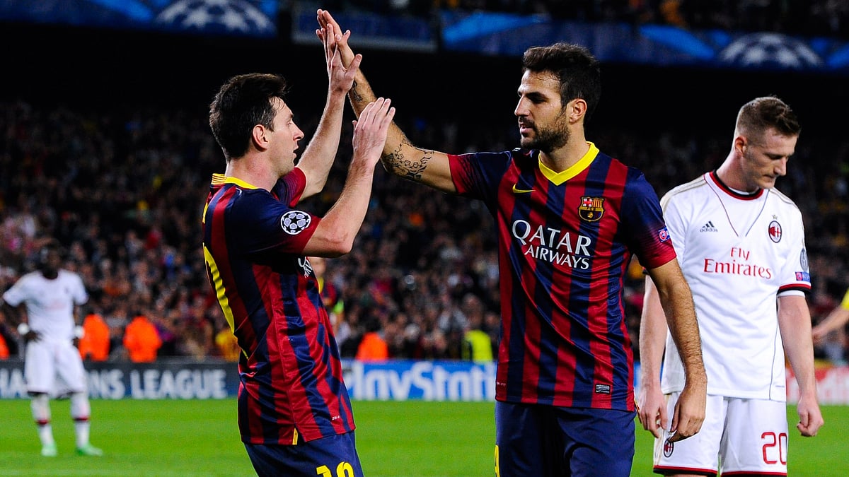 Cesc Fabregas and Lionel Messi were Barcelona team-mates for three years