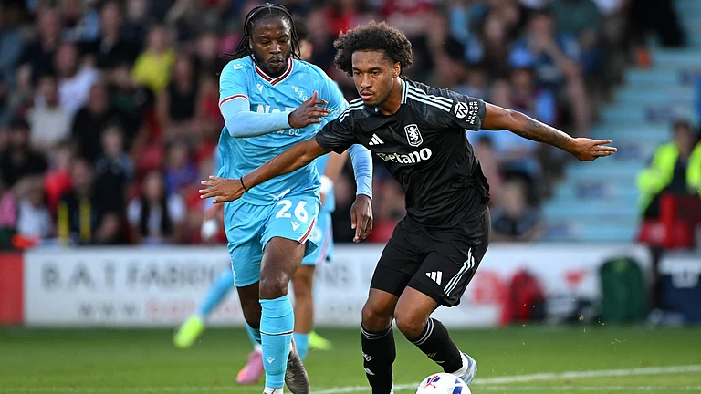 Boubacar Kamara in action for Aston Villa. - File