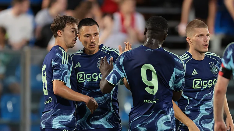 Ajax vs Celtic, Como Cup 2025: Steven Berghuis celebrates after scoring for Ajax. - File