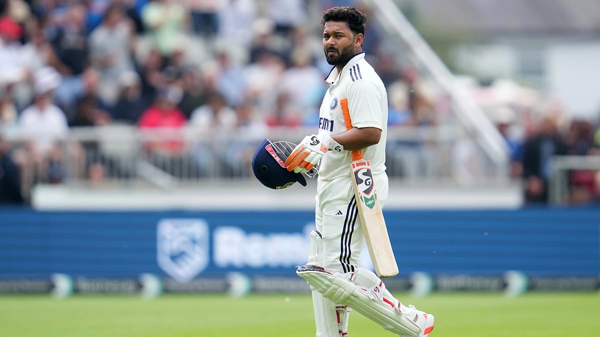 | Photo: AP/Jon Super : India vs England 4th Test: India's Rishabh Pant walks off the field after losing his wicket during the second day of the fourth cricket test match between England and India at Emirates Old Trafford, Manchester, England, Thursday, July 24, 2025.