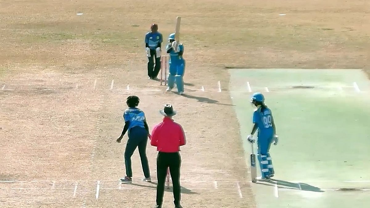 Photo: FanCode Screengrab : Rwanda Vs Sierra Leone, ICC Women’s T20 World Cup Africa Qualifier Final: Action from the cricket match in Gaborone.