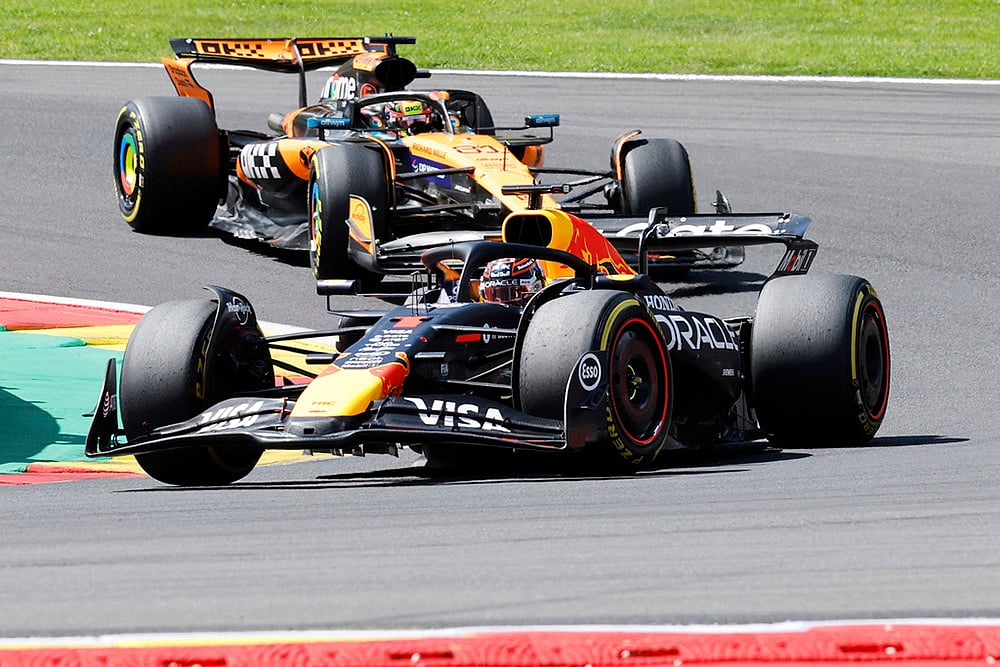 Belgium Formula One Grand Prix Auto Racing 2025 F1 GP Sprint Race_Red Bull driver Max Verstappen