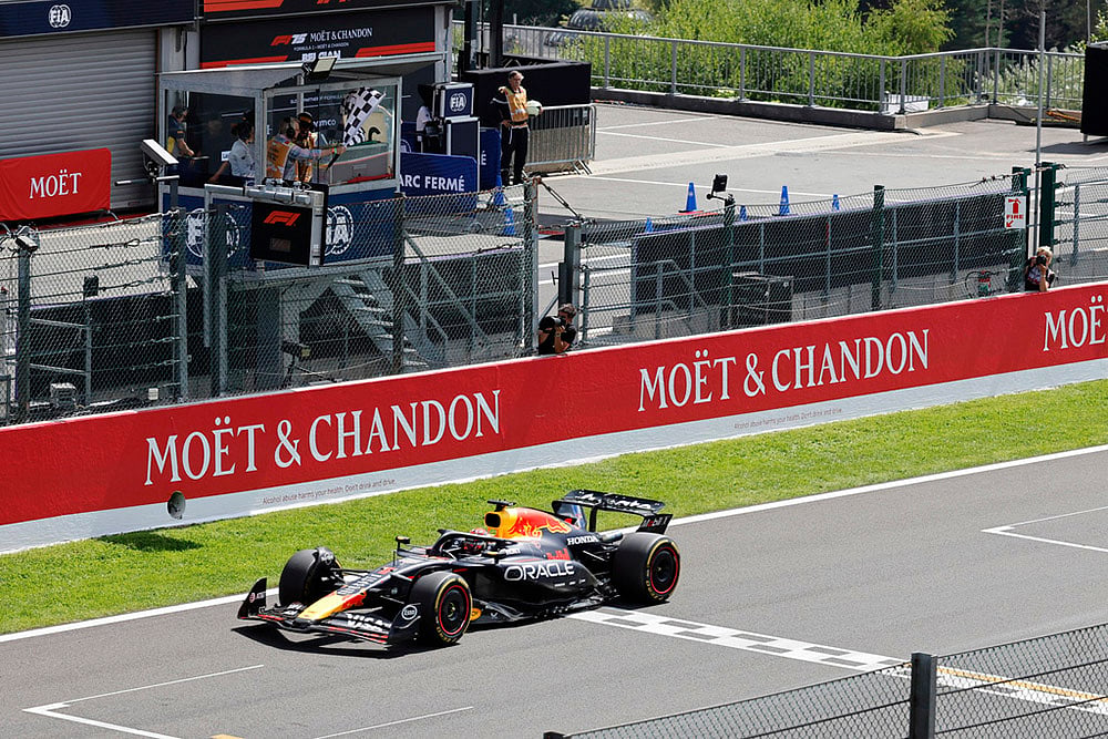 Belgium Formula One Grand Prix Auto Racing 2025 F1 GP Sprint Race_Red Bull driver Max Verstappen