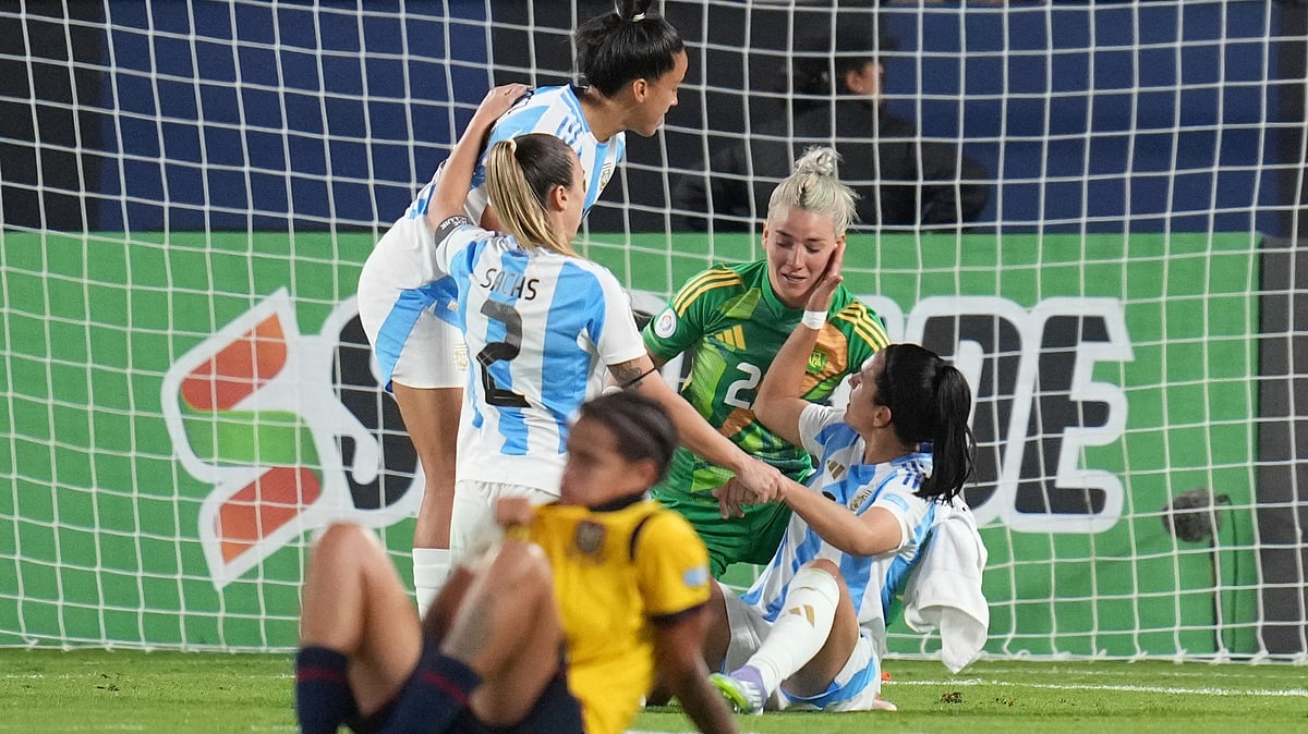 | Photo: AP/Dolores Ochoa : Argentina vs Colombia, Copa America Femenina 2025 Semi-Final: Argentina's team celebrate defeating Ecuador and qualifying to next round of the Women's Copa America in Quito, Ecuador, Thursday, July 24, 2025.