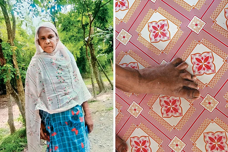 Forced to Leave: (Left) A photo of Sakina Begum, who has gone missing after her detention; Khatun (name changed) spent two months in Bangladesh after she was pushed back into the country on May 27 - | Photos: Arshad Ahmed