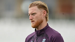 Ben Stokes watches on during a nets session on Wednesday.