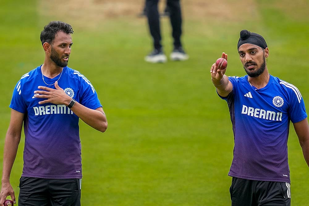 IND vs ENG 5th Test - Team India training session photos Prasidh Krishna and Arshdeep Singh 
