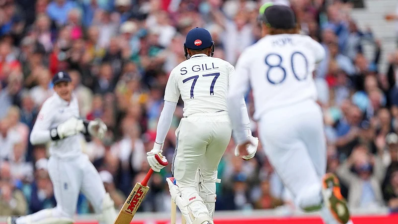 Indias captain Shubman Gill run out during the first day of the fifth cricket test match