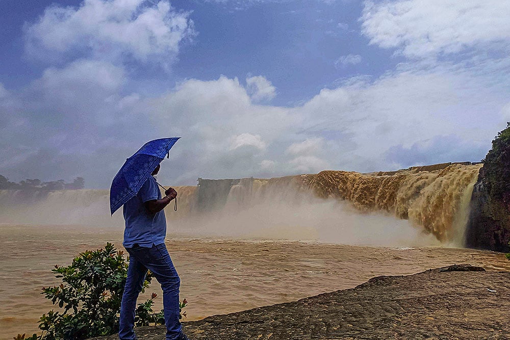 Chitrakote Waterfall after monsoon rain in Bastar