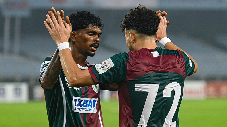 Mohun Bagan forward Liston Colaco (left) was named in the India squad for Unity Cup 2026. - File/Durand Cup