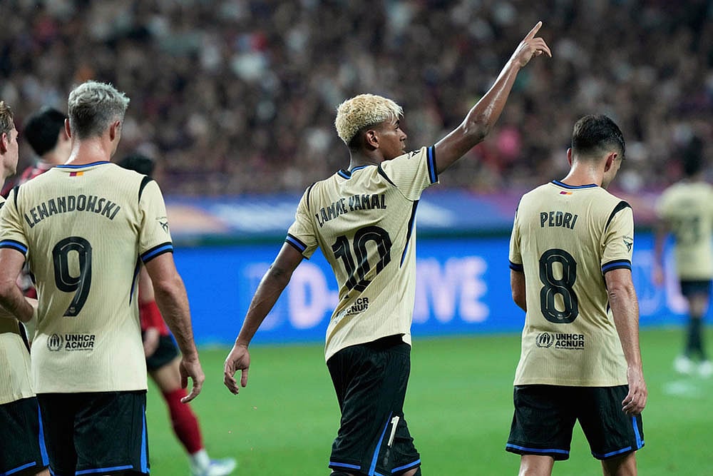 Pre-Season Club Friendly Soccer match Barcelona vs FC Seoul in South Korea: Lamine Yamal 