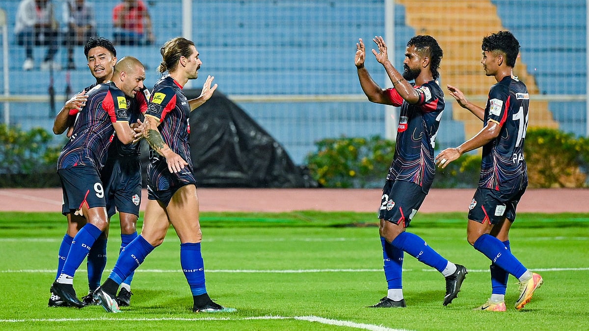 | Photo: Durand Cup : Diamond Harbour FC vs BSF FT, Durand Cup 2025: DHFC players celebrate after scoring a goal in the Group B fixture.