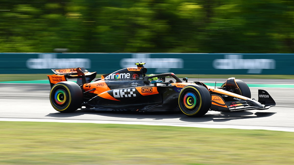 Lando Norris in Friday practice for the Hungarian Grand Prix