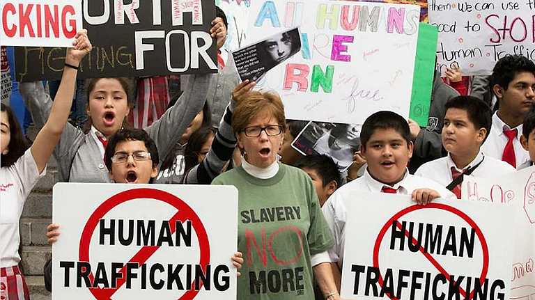 Protest against human trafficking (representational image) - AP