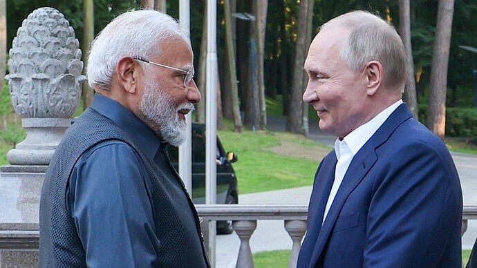 PTI : PM Modi with Russian President Vladimir Putin