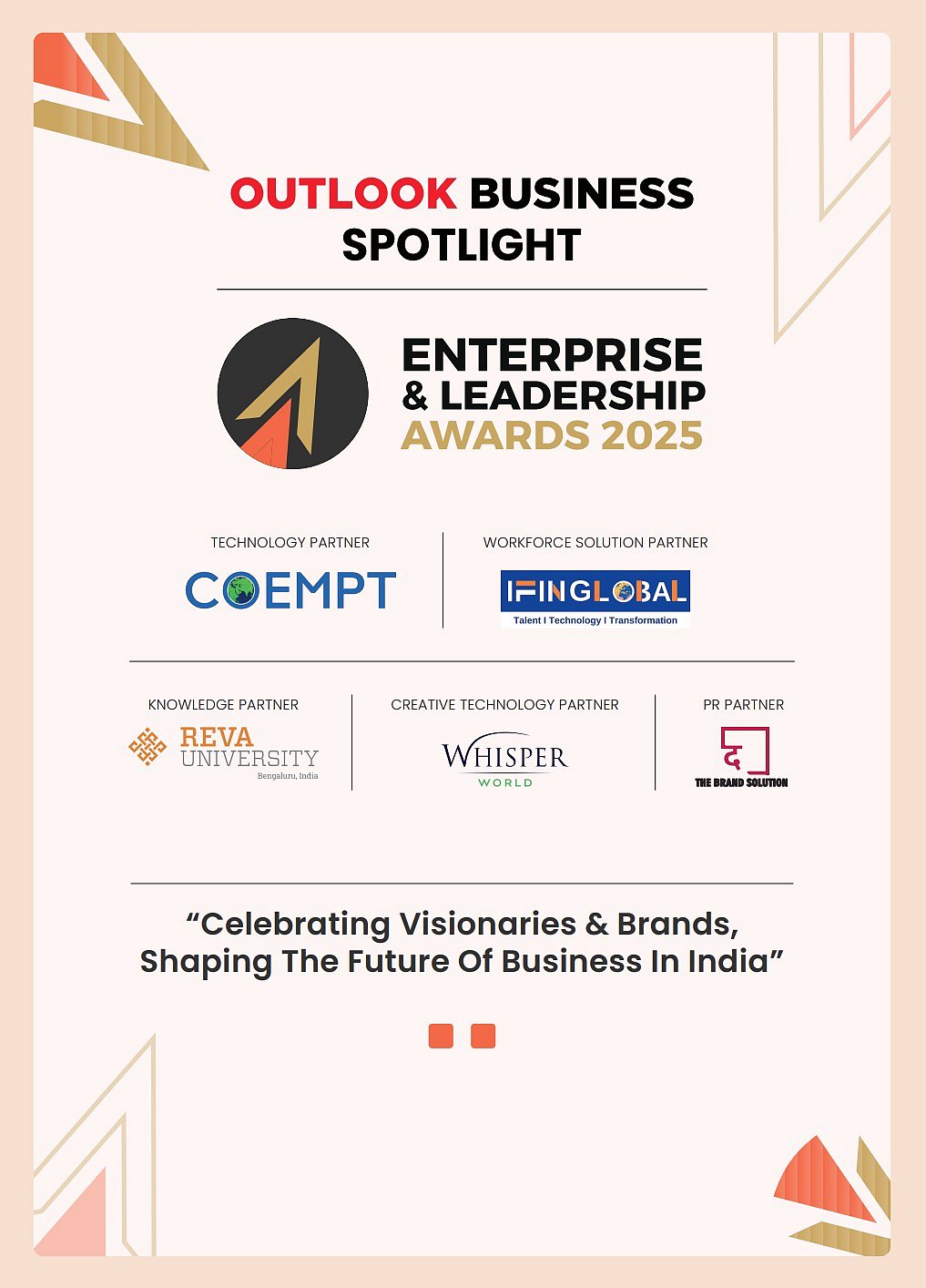 Outlook Business Spotlight Enterprise & Leadership Awards 2025, Bangalore Edition