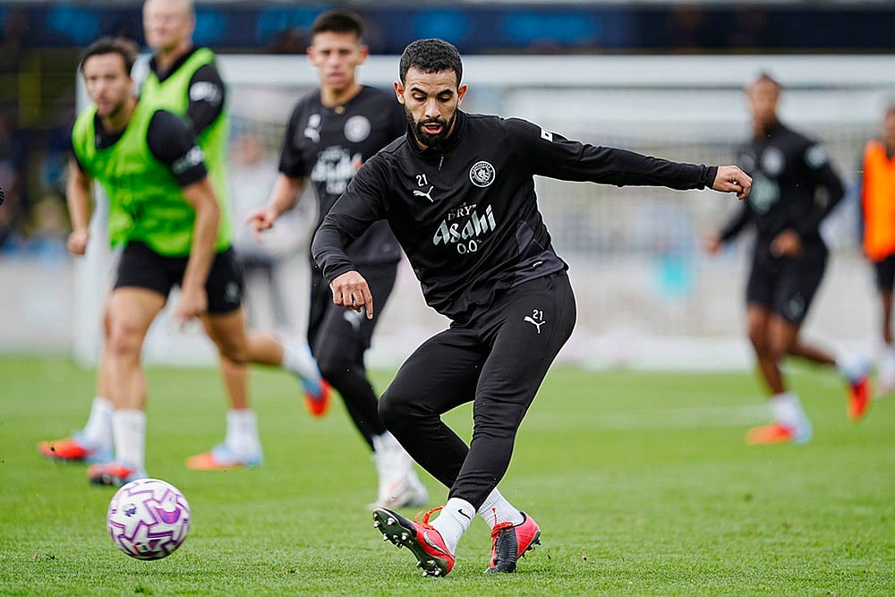 Manchester City soccer team training photos: Rayan Ait-Nouri