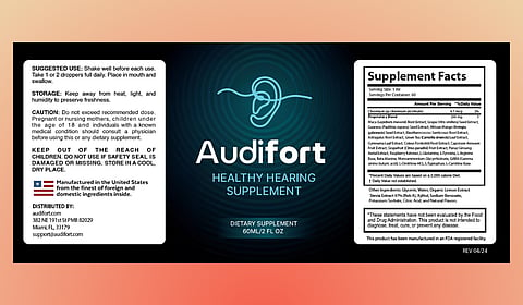Audifort supplement facts